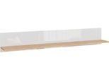 Wandboard FORTE "Wandregal, vielseitig einsetzbar, einfache Montage", weiß (weiß, weiß glanz, wildeiche), B:160cm H:25,6cm T:21,9cm, Holzwerkstoff, Regale, Wandboard, B/H/T 160/25,6/21,9 cm