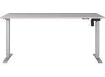 Schreibtisch GERMANIA "Boras", kaschmir, silber, silber, kaschmir, B:180cm H:120cm T:80cm, Tische, Schreibtisch, Breite 120/140/160/180 cm, Metallgestell, elektrisch höhenverstellbar
