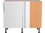 Eckunterschrank OPTIFIT "Ahus", weiß (weiß matt, weiß), B:100cm H:87cm T:58,4cm, Schränke, Eckunterschrank, Breite 100 x 65 cm