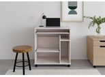 Computertisch VOGL MÖBELFABRIK "Compi", blau (betongrau), B:72cm H:76cm T:46cm, Tische, Computertisch, PC-Tisch mit Tastaturauszug, platzsparend, Breite 72 oder 90 cm