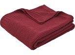 Wohndecke OTTO HOME "Phelon", rot (bordeaux), B:130cm L:170cm, Baumwolle, Wohndecken, Wohndecke, 100% Baumwolle, Trendiges Strickmuster, 130 × 170 cm, 540 g/m², weich