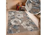 Teppich OTTO HOME "Florent, Blumen Design, Vintage", beige, B:80cm H:9mm L:150cm, Kunstfaser, Teppiche, Teppich, Floral, detailreiche Blüten, Botanical, elegant, Wohnzimmer