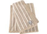 Badetuch MUSTERRING "Needlestripe", beige, B:70cm L:140cm, Jacquard, Baumwolle, Handtücher, Badetuch, hautschmeichelnd, super weich
