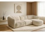 Ecksofa OTTO HOME "OSTRUP Rundsofa, L-Form, Naturtöne, Boucle oder Chenille", beige, B:280cm H:73cm T:152cm, 100% Polyester, Sofas, Ecksofa, Breite 280 cm, organische Form mit sanften Rundungen