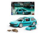 Modellbausatz MATTEL "Mattel Brick Shop Hot Wheels Speed Honda 2", blau (bunt), Modellbausätze, Kinder, Metall, Modellbausatz