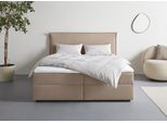 Boxbett S.OLIVER "Alissia inkl. Bettkasten und Topper- frei im Raum stellbar", hellbraun, B:178cm L:206cm, Komplettbetten, Boxbett, wahlweise mit Bonnell- oder TTFK-Matratze in H2, H3 o. H4 erhältlich