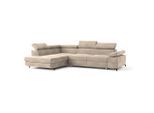 Masseno Ecksofa, Creme, Holz, 4-Sitzer, L-Form,L-Form, 257x190 cm, Wohnzimmer, Sofas & Couches, Wohnlandschaften, Ecksofas