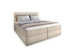 Masseno Boxbett, Creme, Holz, H2 + H3, 160x200 cm, Schlafzimmer, Betten, Boxspringbetten