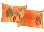 Dekokissen WIRTH "MAREK" Gr. 2, orange (terrakotta, bedruckt gemustert), B:50cm L:50cm, Polyester, Dekokissen_Sitzkissen_Kissenhüllen, Dekokissen, Kissenhülle ohne Füllung, 2 Stück