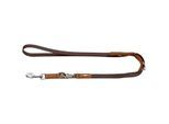 Dog Sport HUNTER verstellbare Hundeführleine wolmar biothane x leder braun 1,6 cm