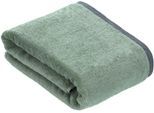Badetuch BUGATTI "Prato", grün (soft grün), B:100cm L:150cm, Walkfrottier, Obermaterial: 100% Baumwolle, Handtücher, Badetuch, Uni Farben, mit melierter Optik im Saum