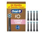 Aufsteckbürsten ORAL-B "iO Sanfte Reinigung", schwarz, Zahnbürstenköpfe, 8 Stk., Aufsteckbürsten, fortschrittliche Plaque-Entfernung, für empfindliches Zahnfleisch