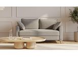 BRUNO Schlafsofa 140cm in Taupe Grau-Braun | Flow | stabiles Massivholz & Boxspringkomfort