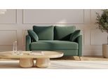 BRUNO Schlafsofa 120cm in Grün | Flow | stabiles Massivholz & Boxspringkomfort