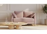 BRUNO Schlafsofa 120cm in Pink Blush Rosa | Flow | stabiles Massivholz & Boxspringkomfort