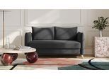 BRUNO Schlafsofa 140cm in Anthrazit | Pillow | stabiles Massivholz & Boxspringkomfort