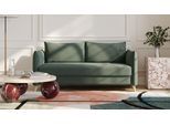 BRUNO Schlafsofa 160cm in Grün | Pillow | stabiles Massivholz & Boxspringkomfort
