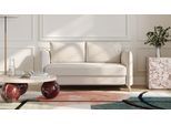 BRUNO Schlafsofa 140cm in Creme Ecru | Pillow | stabiles Massivholz & Boxspringkomfort