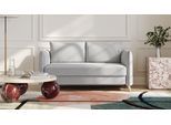 BRUNO Schlafsofa 140cm in Silber Grau | Pillow | stabiles Massivholz & Boxspringkomfort