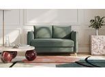 BRUNO Schlafsofa 120cm in Dunkel Waldgrün | Pillow | stabiles Massivholz & Boxspringkomfort
