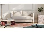 BRUNO Schlafsofa 140cm in Beige | Pillow | stabiles Massivholz & Boxspringkomfort