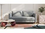 BRUNO Schlafsofa 160cm in Dunkelgrau | Pillow | stabiles Massivholz & Boxspringkomfort