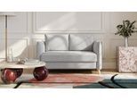 BRUNO Schlafsofa 120cm in Silber Grau | Pillow | stabiles Massivholz & Boxspringkomfort