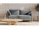 BRUNO Schlafsofa 160cm in Dunkelgrau | Flow | stabiles Massivholz & Boxspringkomfort