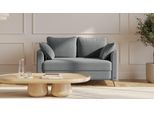 BRUNO Schlafsofa 120cm in Dunkelgrau | Flow | stabiles Massivholz & Boxspringkomfort