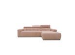 Mid.you , Rosa , Textil , Uni , Ottomane rechts, L-Form , 285x175 cm , Made in EU, FSC MIX , Rücken echt ,
