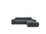 Mid.you , Dunkelgrau , Textil , Uni , Ottomane rechts, L-Form , 285x175 cm , Made in EU, FSC MIX , Rücken echt ,