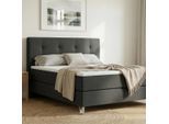 BRUNO Boxspringbett Premium 140x200cm in Schwarz | Matratzen-Härtegrad: Links H3 / Rechts H2 | mehrfach ausgezeichnet in Design & Qualität