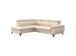 Sembella , Beige , Textil , Ottomane links, L-Form , 256x207 cm , Stoffauswahl, Hocker erhältlich, Rücken echt, Armteil rechts ,