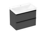 hansgrohe Xelu Q Waschtischunterschrank 54028670 780x605x475mm, 2 Schubladen, diamantgrau matt, mattschwarz