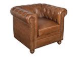 Landscape Chesterfield-Sessel, Braun, Leder, Echtleder, Büffelleder, 84x79x77 cm, Lederauswahl, Wohnzimmer, Sessel, Chesterfield-Sessel