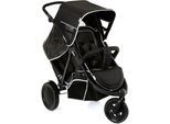 Geschwisterwagen HAUCK "Freerider black", Baby, schwarz, Nylon, Kinderwagen Geschwisterwagen, mit schwenk- und feststellbarem Vorderrad