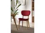 Stuhl HOME AFFAIRE "COZY Made in Italy", rot (bordeaux, buche, bordeaux), B:50cm H:88cm T:62cm, Polyester, Stühle, Stuhl, Gestell in Buche, Kirsch- oder Nussbaum, Massivholz, Design Stuhl
