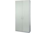 Schäfer Shop Genius Flügeltürenschrank TETRIS SOLID, Stahlkorpus, 5 OH, B 1200 mm, abschließbar, lichtgrau/weißalu