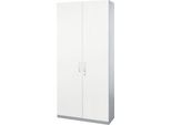 Schäfer Shop Genius Flügeltürenschrank TETRIS SOLID, Stahlkorpus, 5 OH, B 1200 mm, weiß/weißalu