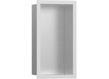 hansgrohe XtraStoris Wandnische 56094700 30x15x10cm, mit Designrahmen, Edelstahl gebürstet, mattweiß