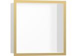 hansgrohe XtraStoris Wandnische 56099990 30x30x10cm, mit Designrahmen, mattweiß, polished gold optic