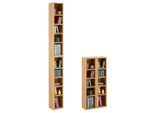CARO-Möbel Cd/Dvd-, Wildeiche, Holzwerkstoff, Mode, 20x186x17 cm, Wohnzimmer, Regale, CD & DVD-Regale
