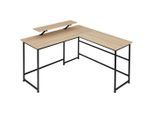 tectake Schreibtisch, Natur, Holz, L-Form, 130x76.5x140 cm, Arbeitszimmer, Schreibtische, Eckschreibtische