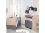 Roba Babymöbel, Anthrazit, Sonoma Eiche, Holz, Holzwerkstoff, Holz Optik, Rechteckig, 120x98x60 cm, Babymöbel, Babyzimmer-Sets