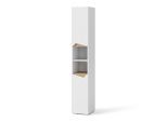 Vicco Badschrank, Weiß, Eiche Artisan, Holzwerkstoff, 6 Fächer, Rechteckig, 30x180x35 cm, Badezimmer, Badezimmerschränke, Hochschränke