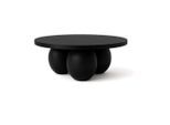 Dekori_Interiors Couchtisch, Schwarz, Holz, Rund, 60x27x60 cm, Wohnzimmer, Wohnzimmertische, Couchtische