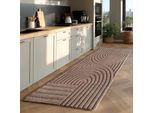 Teppich AYYILDIZ TEPPICHE "POMPEI 1611, auch als Läufer", beige, B:80cm H:12mm L:150cm, Microfaser, Teppiche, Teppich, weiche pflegeleichte Oberfläche, Hoch-Tief-Struktur, Kurzflor