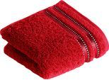 Gaestehandtuecher VOSSEN "Cult de Luxe", rot (purpur), B:30cm L:50cm, Walkfrottee, Obermaterial: 100% Baumwolle, Handtücher, Gaestehandtuecher, im Set, mit Glanzbordüre