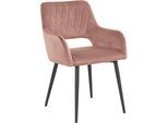 OTTO home "Franca" (Set) 2 Stk.Sitz in Samtvelours, Rückenlehne mit Rautensteppung, Sitzhöhe 48 cm