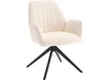 Drehstuhl HOME AFFAIRE "Campanet", beige (natur, schwarz, natur), B:64cm H:89cm, Stühle, Drehstuhl, moderner Drehstuhl mit gepolsterten Armlehnen und Stoffbezug